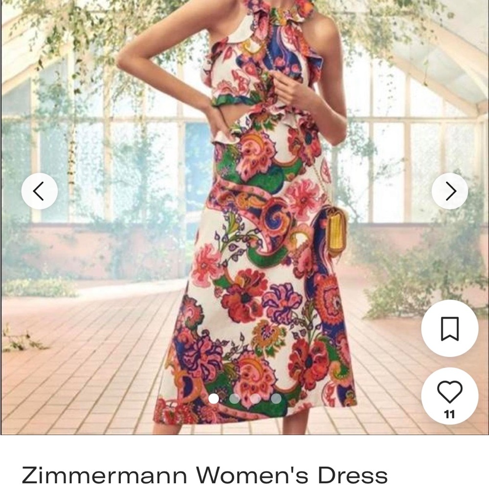 Zimmermann Multicolor Floral Midi Dress